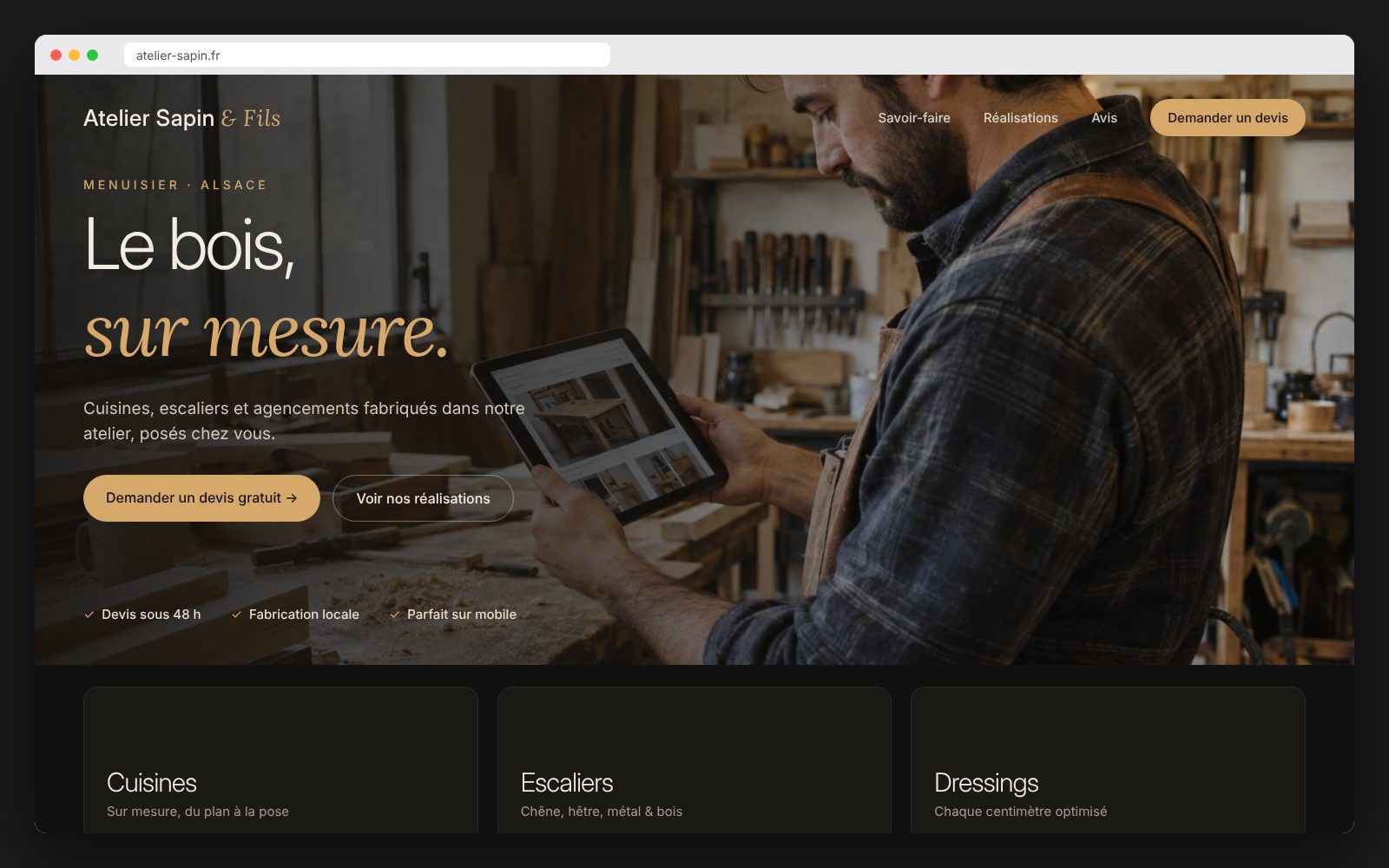 Après : site moderne, clair et adapté au mobile